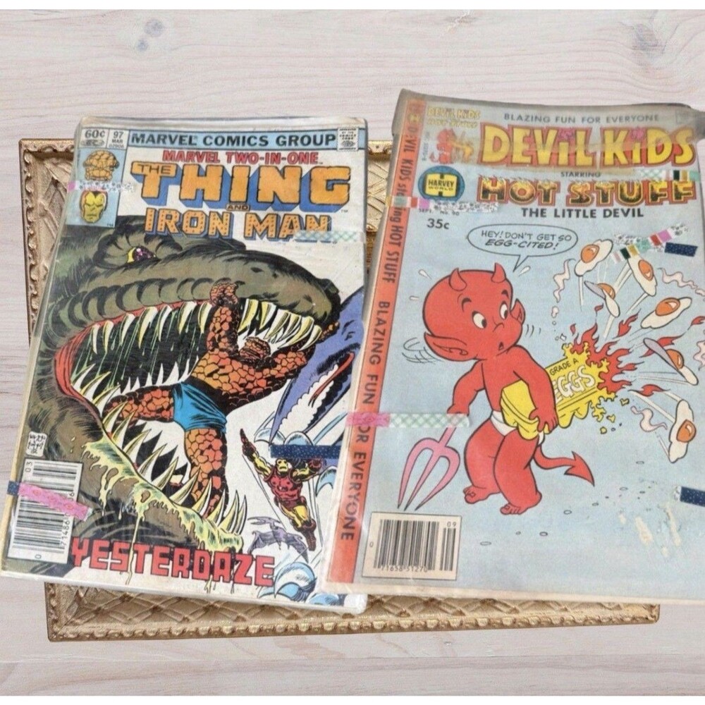 Bronze Age Comic Lot (2) Marvel Harvey Hot Stuff Thing Iron Man 1978 1983